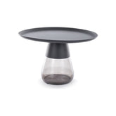 Masuta cafea TIFFANY B BLACK, negru, metal/sticla, 70x43 cm