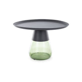 Masuta cafea TIFFANY B BLACK, verde/negru, metal/sticla, 70x43 cm