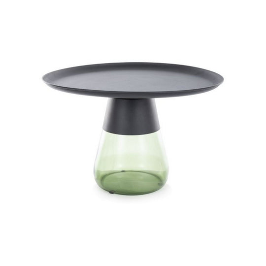 Masuta cafea TIFFANY B BLACK, verde/negru, metal/sticla, 70x43 cm