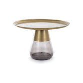 Masuta cafea TIFFANY B GOLD, negru/auriu, metal/sticla, 70x43 cm