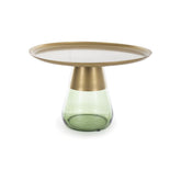 Masuta cafea TIFFANY B GOLD, verde/auriu, metal/sticla, 70x43 cm