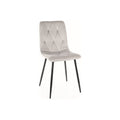Scaun TOM, stofa catifelata gri deschis/negru, 45x39x91 cm