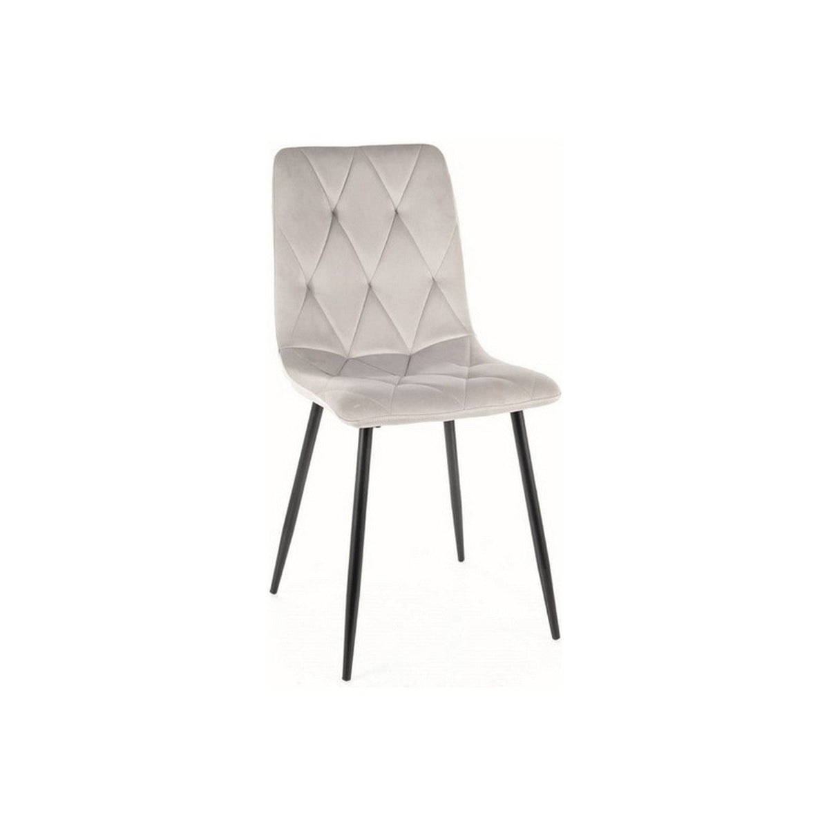 Scaun TOM, stofa catifelata gri deschis/negru, 45x39x91 cm