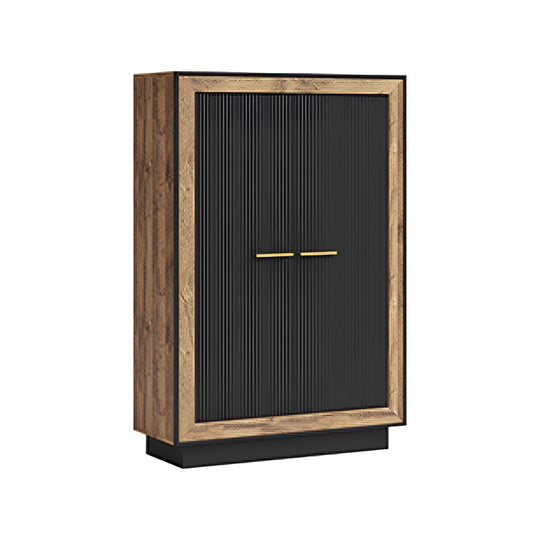 Comoda inalta FOX8, eger/negru, PAL, 95x39x146 cm