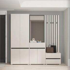 Mobilier hol LONDON, casmir/gri antracit, PAL, 217x38x220 cm