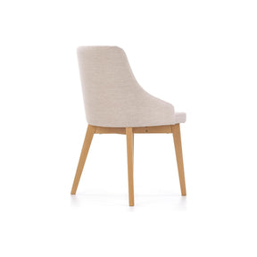 Scaun tapitat Toledo, bej deschis/stejar miere, stofa clasica/lemn de fag, 51X55X82 CM
