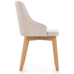 Scaun tapitat Toledo, bej deschis/stejar miere, stofa clasica/lemn de fag, 51X55X82 CM