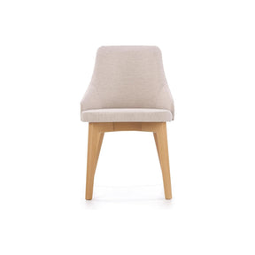 Scaun tapitat Toledo, bej deschis/stejar miere, stofa clasica/lemn de fag, 51X55X82 CM