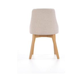 Scaun tapitat Toledo, bej deschis/stejar miere, stofa clasica/lemn de fag, 51X55X82 CM