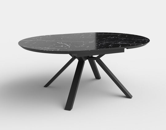 Masa bucatarie extensibila neagra Vertigo, 130-180 / 130/76 CM