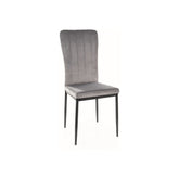Scaun VIGO, stofa catifelata gri/negru, 44x38x97 cm