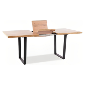 Masa extensibila VITO, stejar artisan/negru, 140-180x85x76 cm