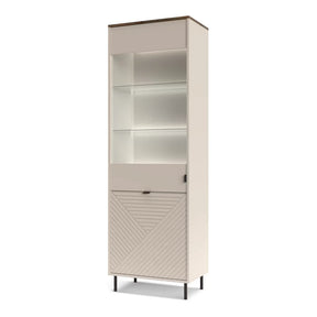 Vitrina living EVO, casmir, PAL laminat, cu iluminare LED, 64x40x195 cm