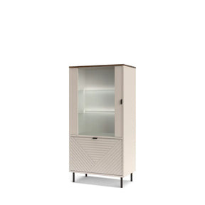 Vitrina living EVO, casmir, PAL laminat, cu iluminare LED, 69x40x136 cm