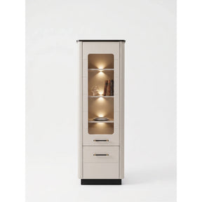 Vitrina living SANTO SA2, casmir/negru, PAL laminat, 64x41x194 cm