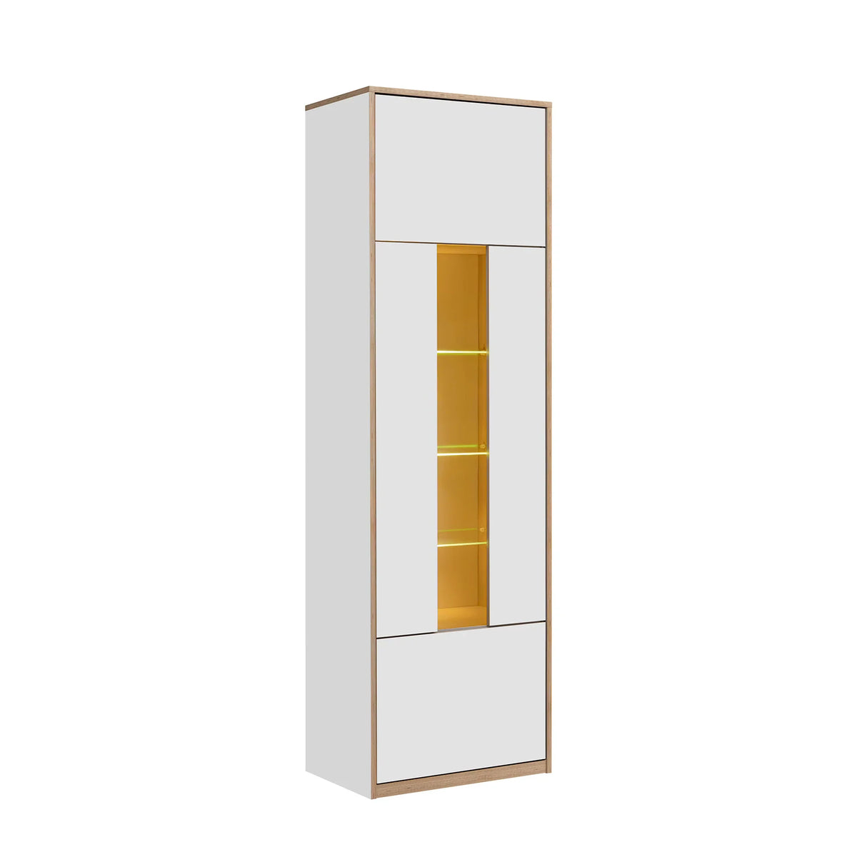 Vitrina pentru living COMPLEX, alb, PAL laminat, 60x40x196 cm