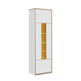 Vitrina pentru living COMPLEX, alb, PAL laminat, 60x40x196 cm