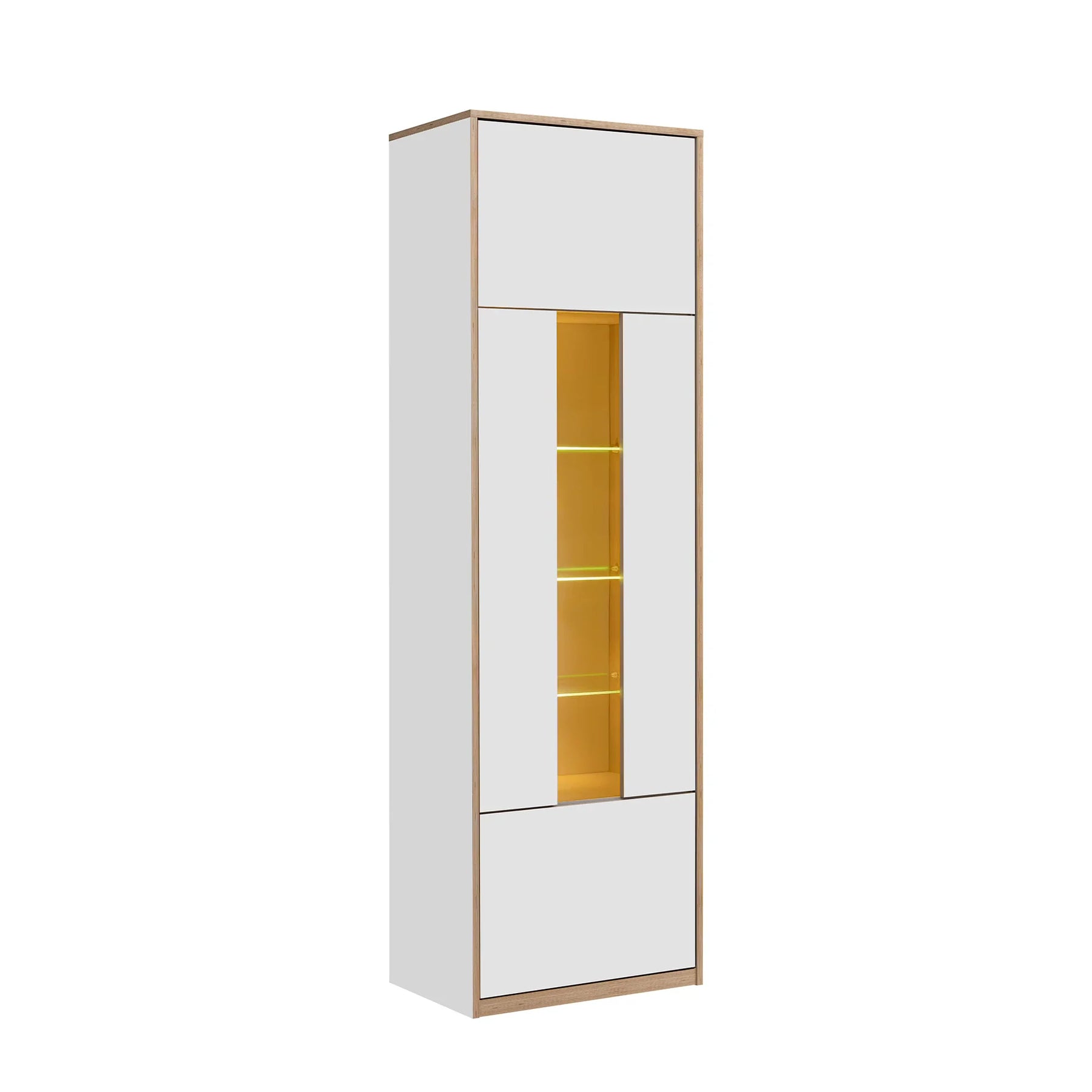 Vitrina pentru living COMPLEX, alb, PAL laminat, 60x40x196 cm