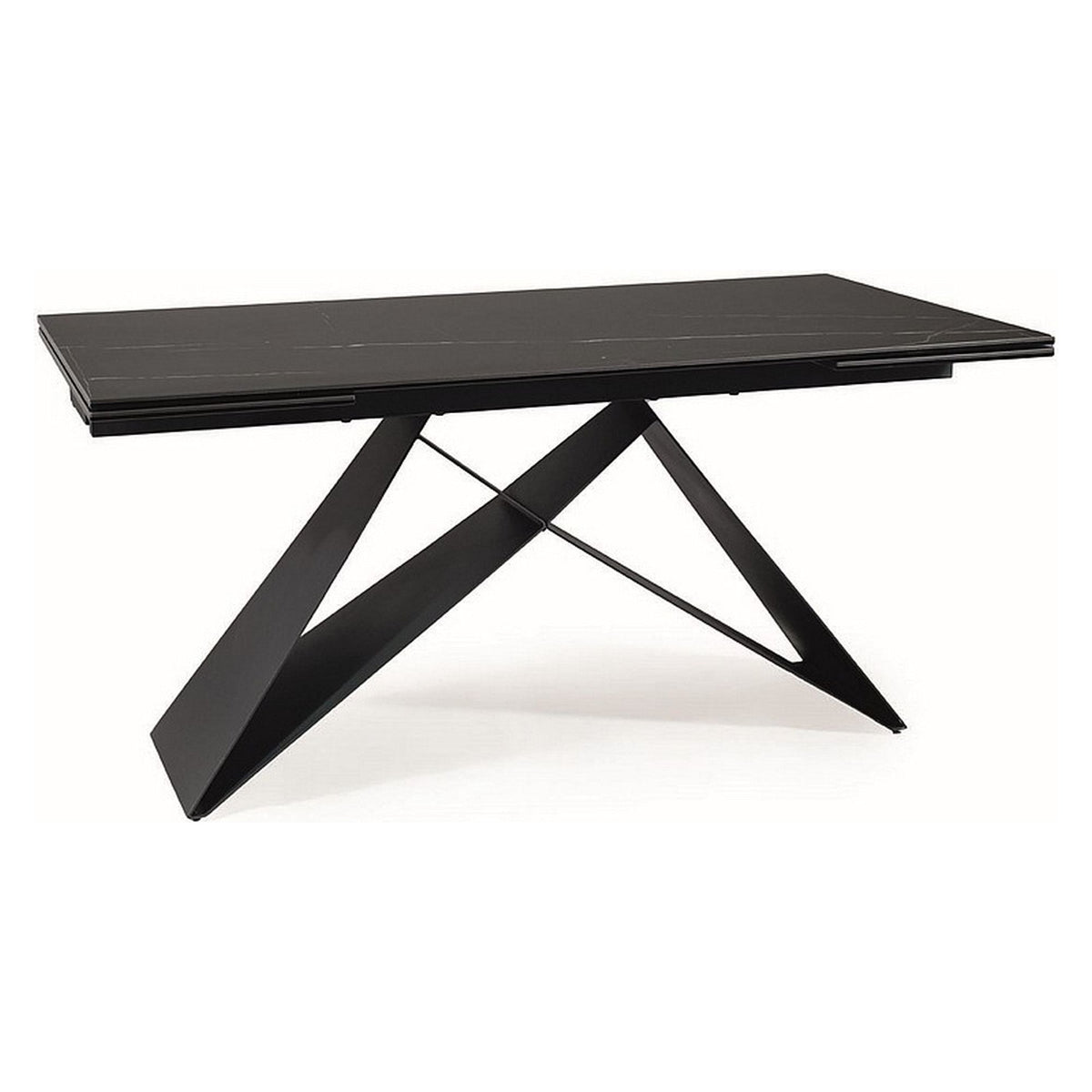 Masa extensibila WESTIN CERAMIC, sticla securizata/ceramica, negru, 160-240x90x77 cm