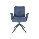Scaun rotativ WING, albastru/negru, stofa clasica - Brego 86/metal, 66x45x90 cm