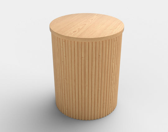 Masuta mica cafea rotunda din lemn Woody S, 40x50 cm