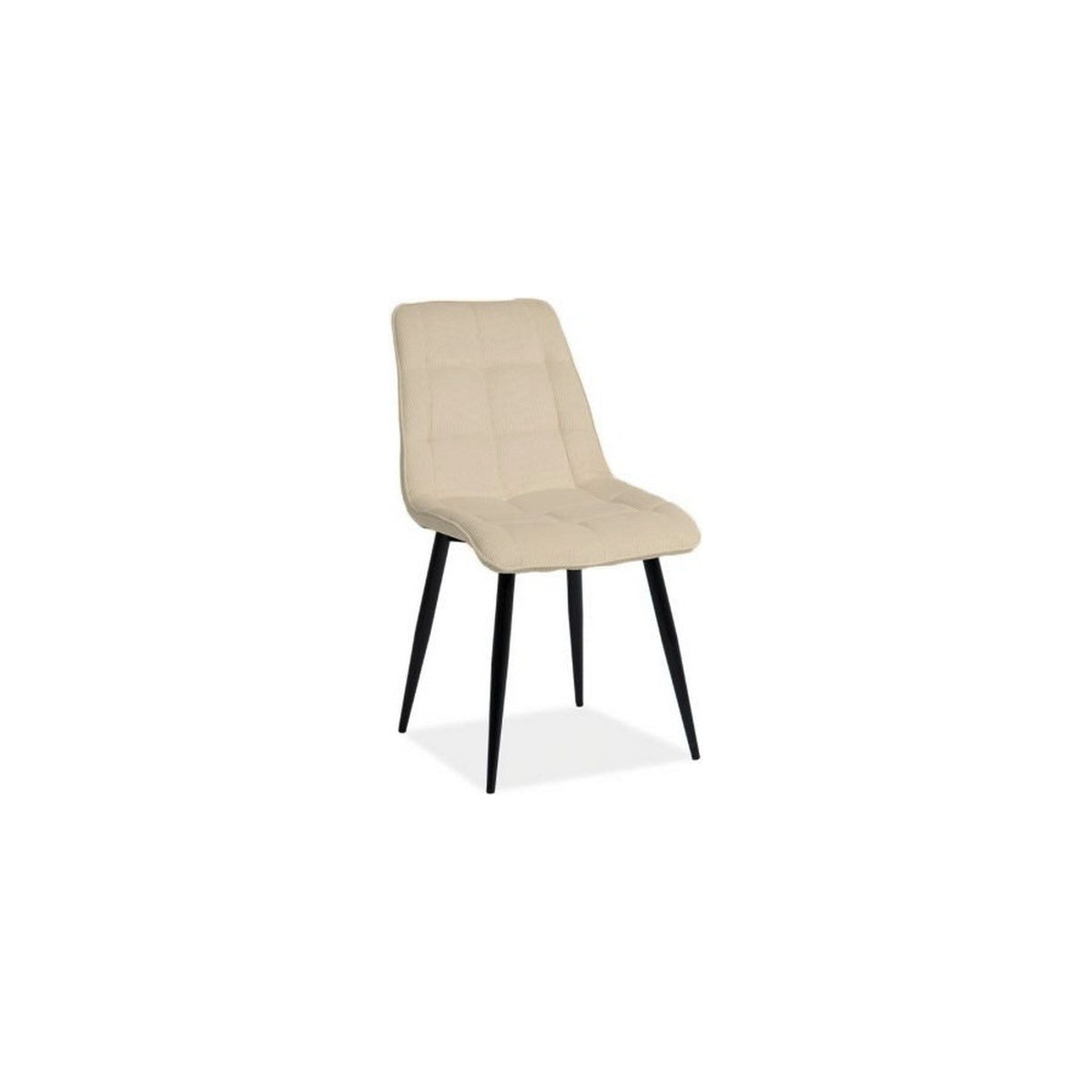 Scaun CHIC crem/negru, stofa/metal, 50x58x88 cm