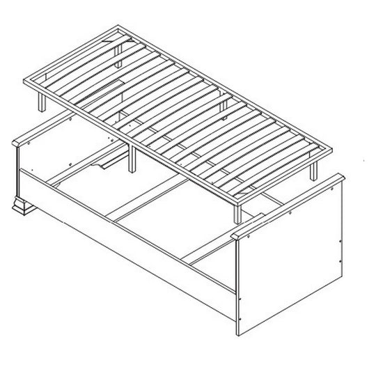 Somiera fixa IDENTO B, lemn de fag/metal, 14 lamele, 87x197 cm