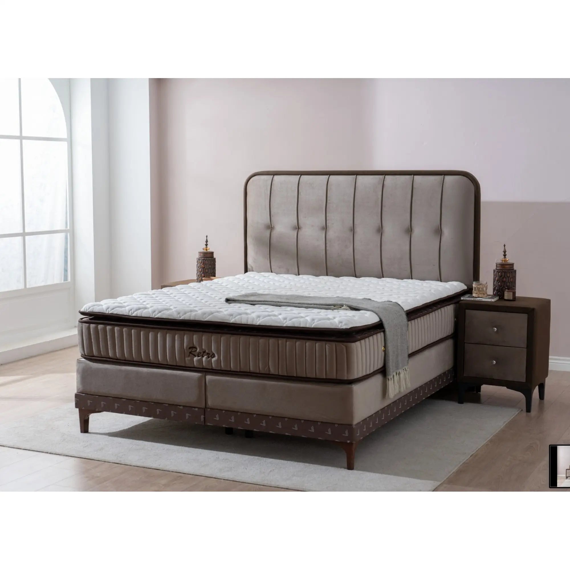 Saltea 160x200 VALENCIA OCN-27278, alb/maro deschis