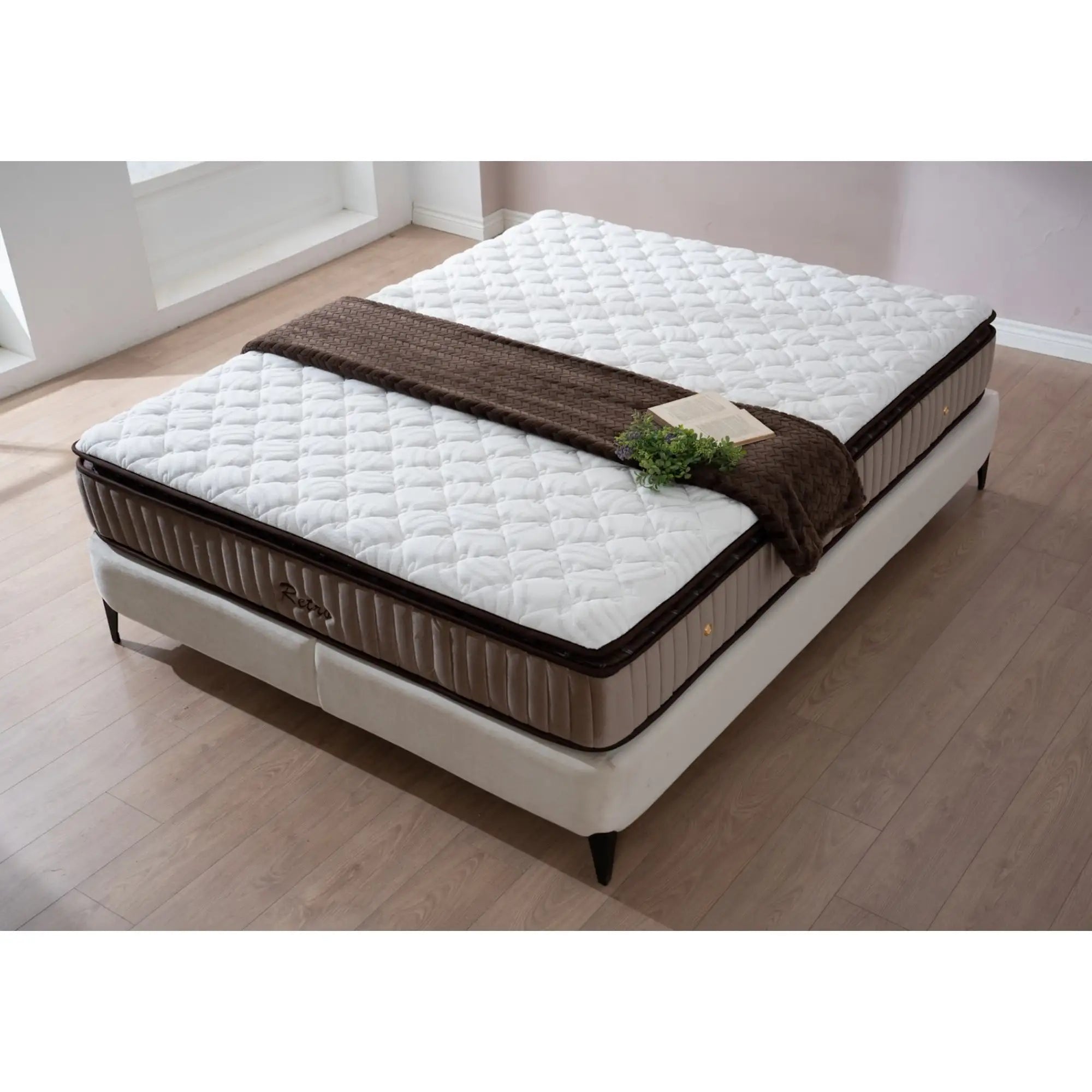 Saltea 160x200 VALENCIA OCN-27278, alb/maro deschis