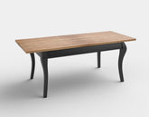 Masa extensibila WINDSOR, stejar/negru, furnir/lemn masiv, 160/240x90x76 cm