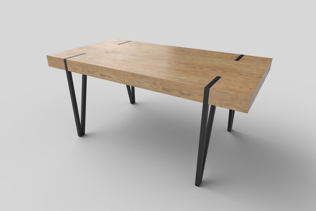 Masa metal si lemn Yohann, 170X90X76 CM