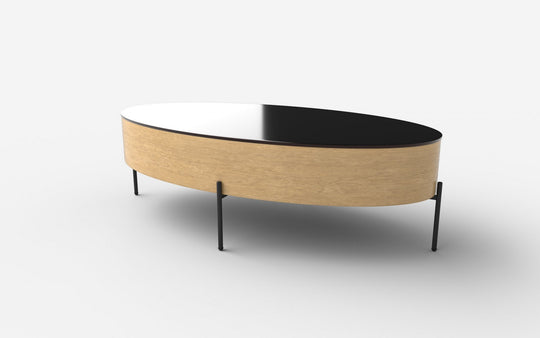 Masuta de cafea ZENGA stejar auriu/negru, 120x60x37 cm