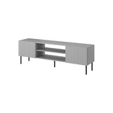 Comoda TV ASENSIO, gri mat/negru, PAL laminat, 180X42X57 cm