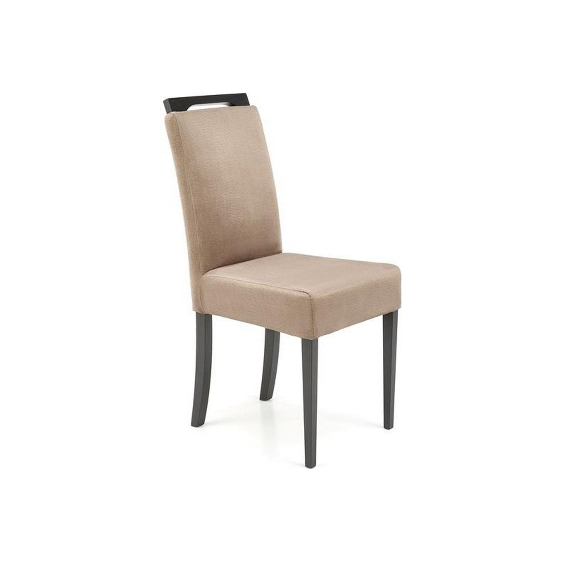 Scaun CLARION 2, negru/bej, lemn masiv/stofa catifelata, 42x52x97 cm