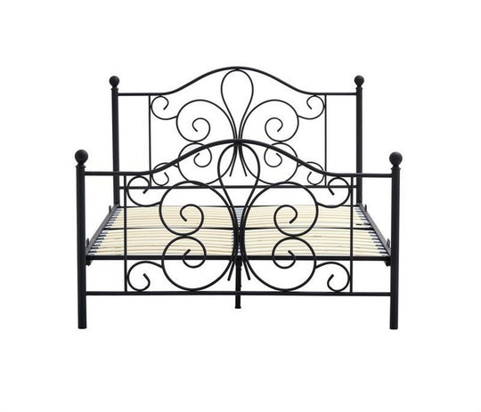 Pat PANAMA 140x200, negru, otel, cu somiera