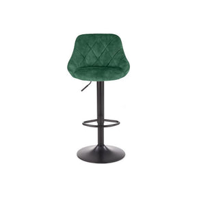 Scaun bar H101, verde/negru, stofa catifelata/metal, 47x45x106 cm