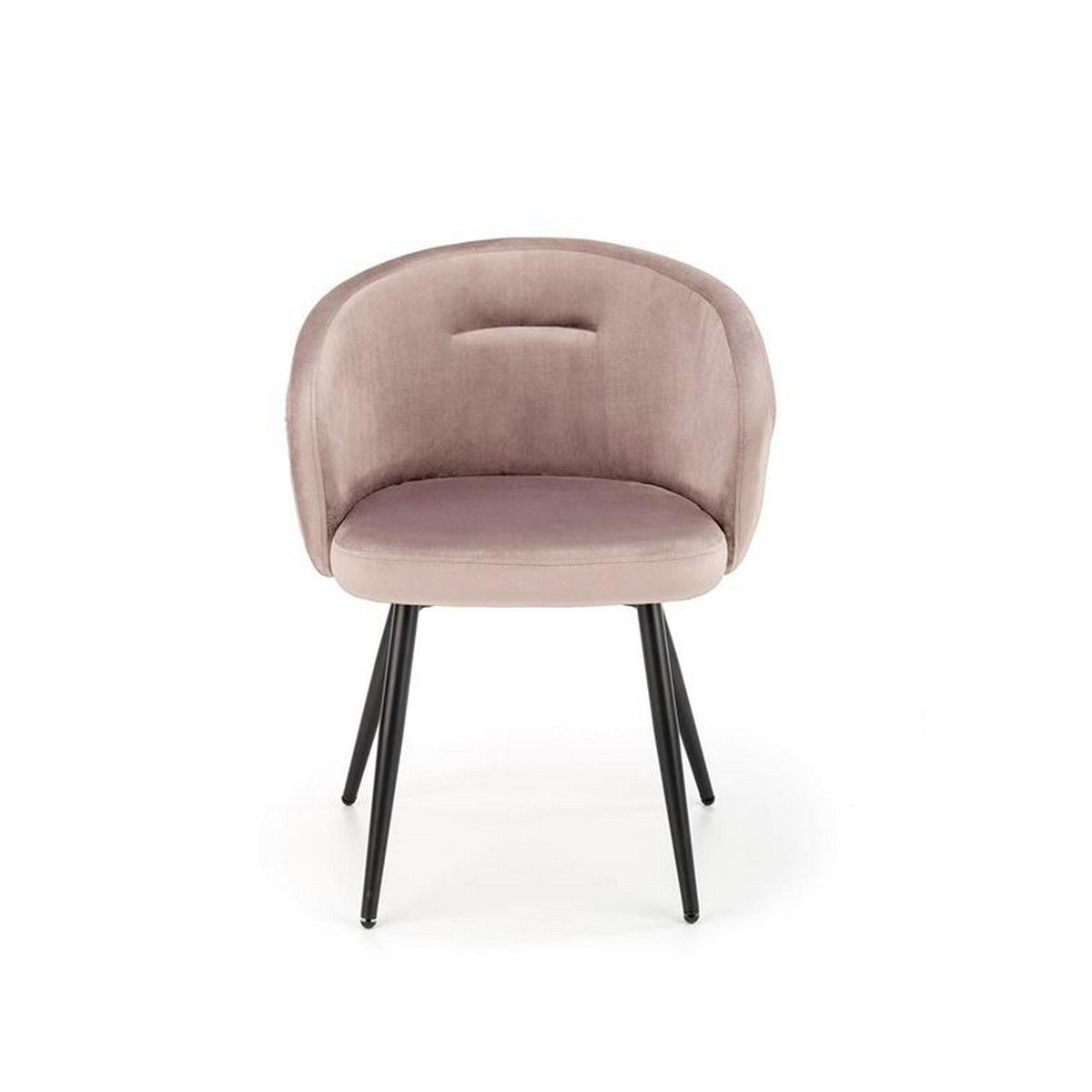 Scaun K430, bej/negru, stofa catifelata/metal, 61x54x77 cm