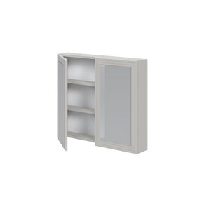 Dulap baie TORETO, casmir mat, PAL laminat, cu oglinzi, 80x15x70 cm