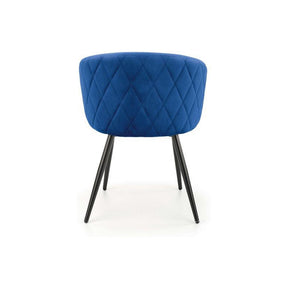 Scaun tapitat K430, albastru, stofa catifelata, 61x54x77 cm