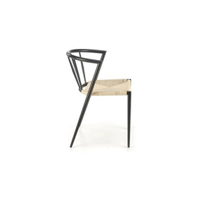 Scaun K515, negru/natural, sfoara/otel, 51x52x72 cm