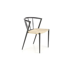 Scaun K515, negru/natural, sfoara/otel, 51x52x72 cm