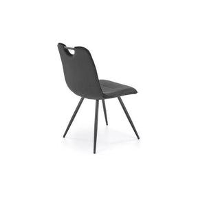 Scaun tapitat K521, negru, stofa catifelata, 46x58x83 cm