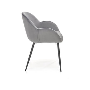 Scaun K480, stofa catifelata gri, 59x59x79 cm