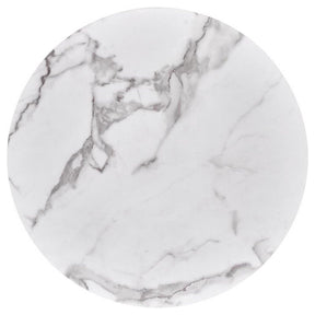 Masa rotunda MORATA, alb/auriu, ceramica, 79x74 cm