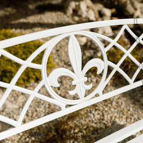 Leagan de gradina ABEA, alb, otel, 127x56x52 cm