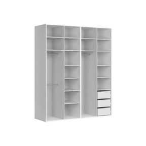 Dressing FLEX, casmir/alb, PAL, cu 4 usi, 200x66x240 cm