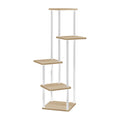 Suport de flori ADITE, alb/stejar sonoma, metal/lemn, 30x30x106.5 cm