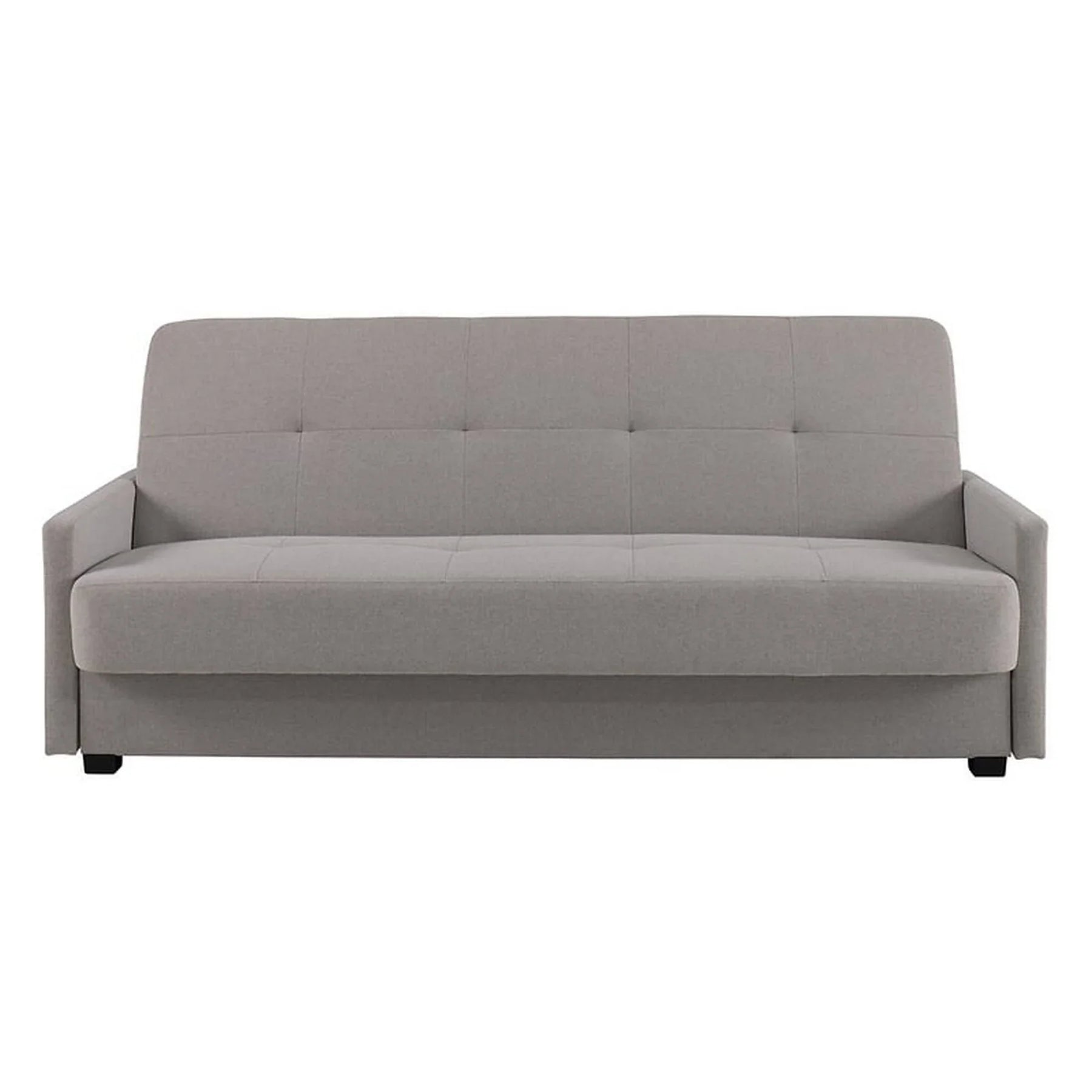 Canapea extensibila MARO, stofa clasica gri - Mossa 09, cu lada depozitare, 207x95x95 cm