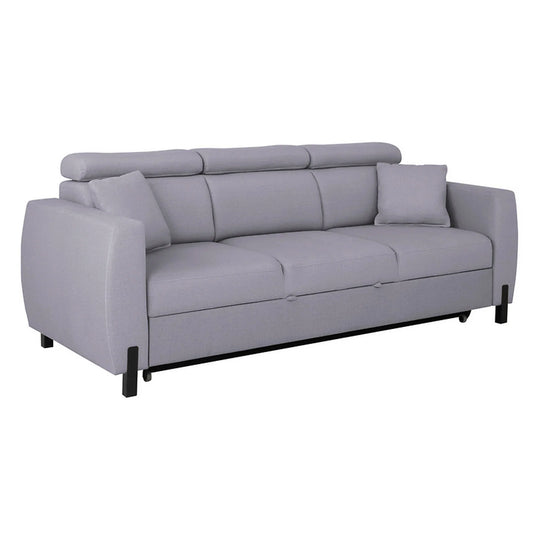 Canapea extensibila TULIO, stofa catifelata gri - Maya 19, 235x96x92 cm