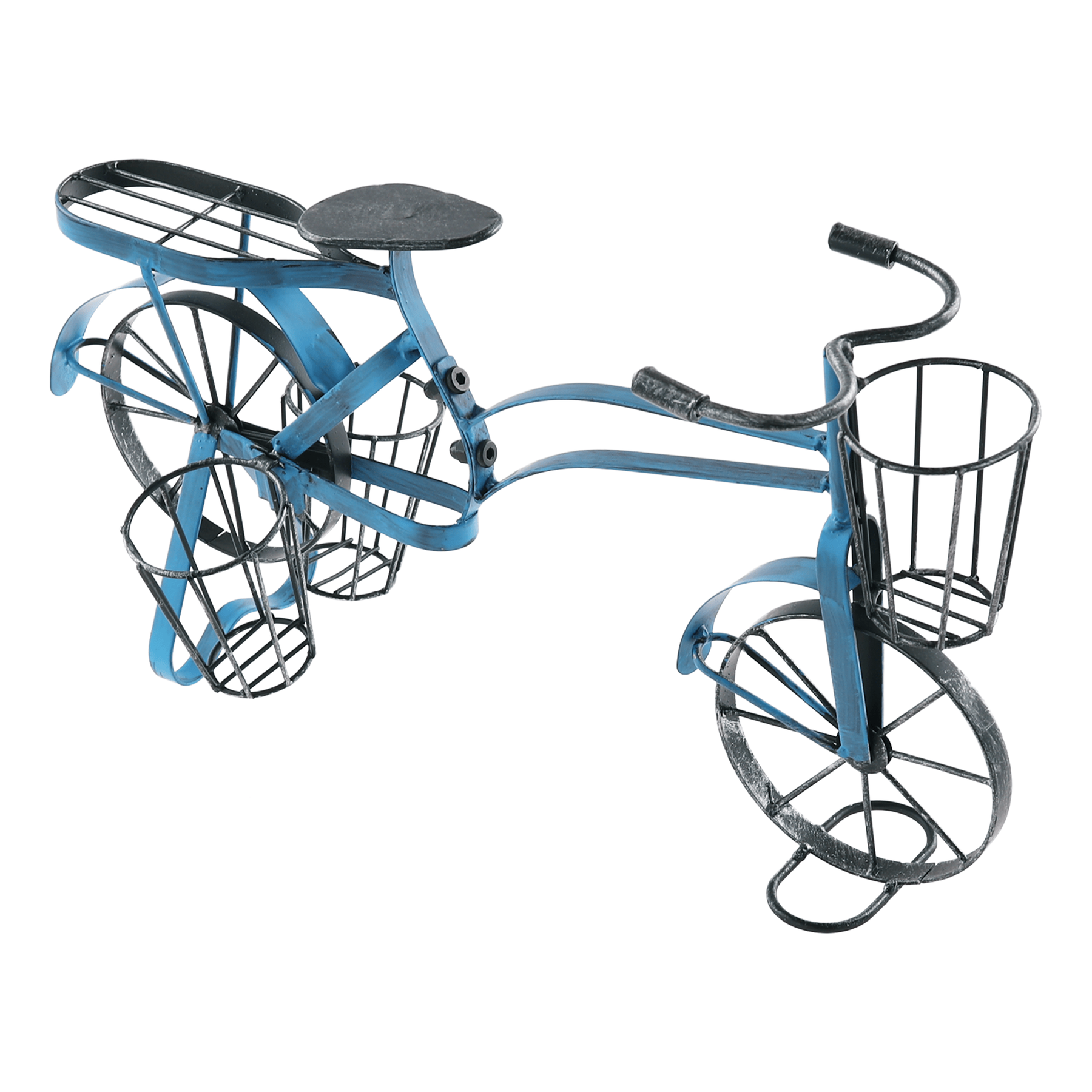 Ghiveci RETRO în formă de bicicletă, negru / albastru, ALBO
